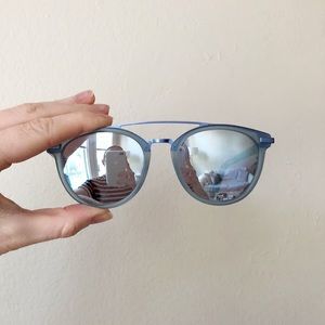 TOMS Harlan Powder Blue Sunglasses, Mirror Lenses